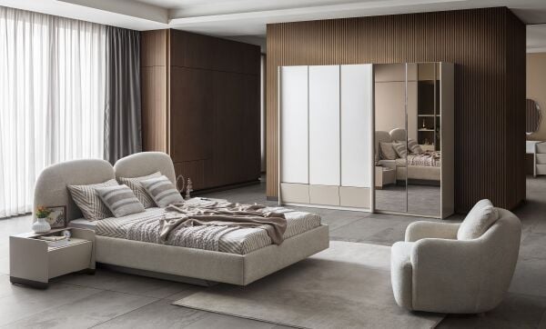 Japandi Bazalı Yatak Odası