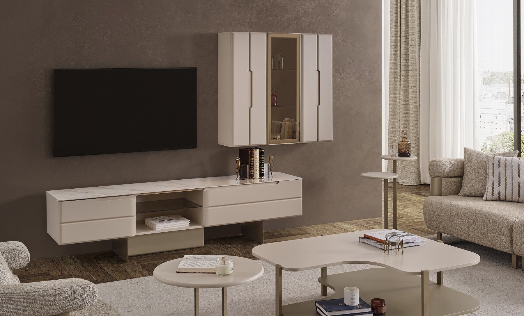 Oslo Luxury Tv Ünitesi - Porselen