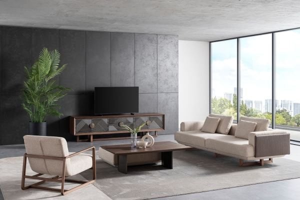 Cross Wallnut Koltuk Takımı