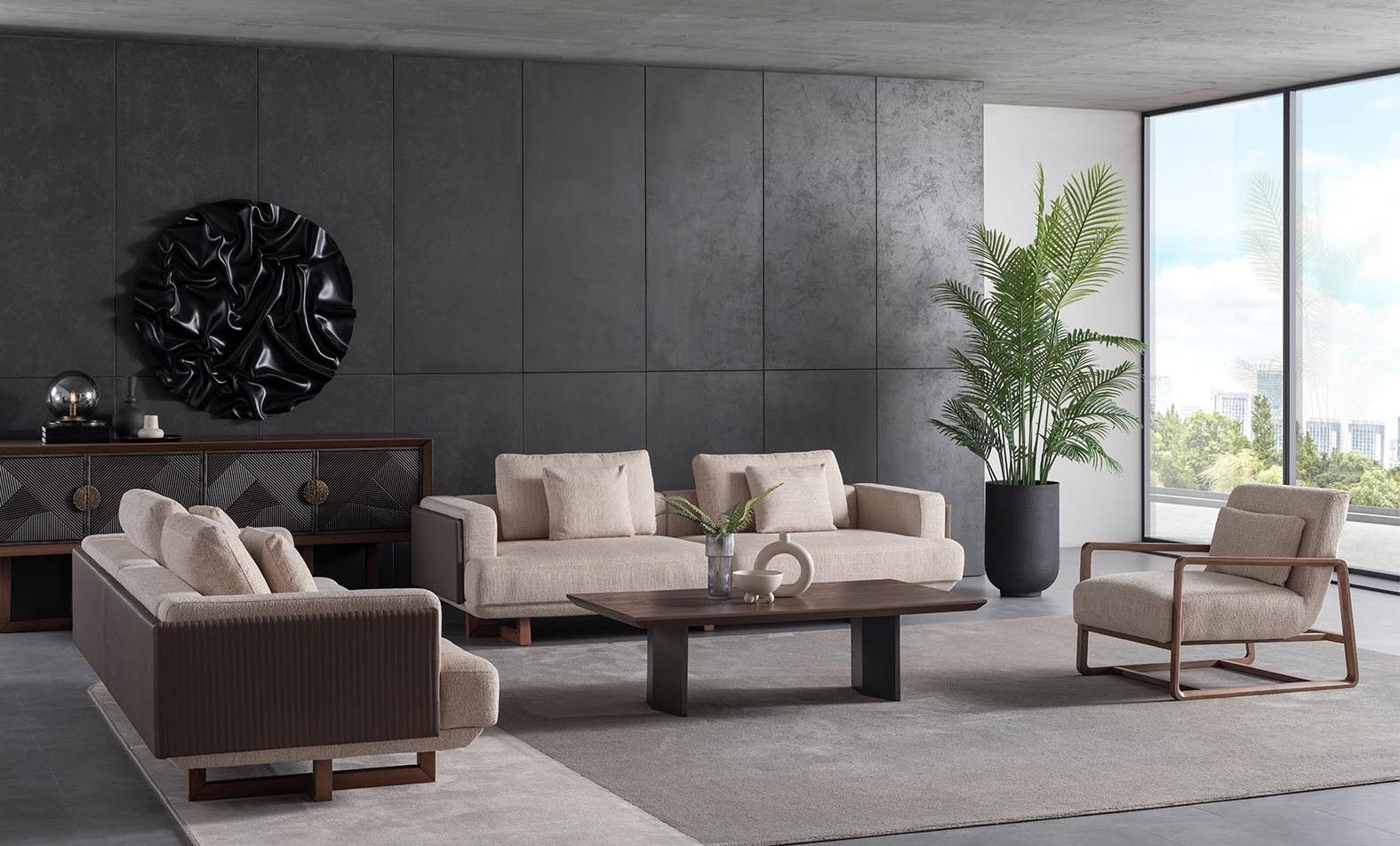 Cross Wallnut Koltuk Takımı