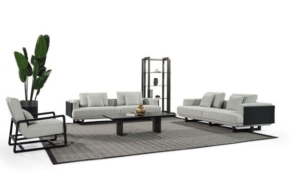 Cross Wallnut Koltuk Takımı İki Üçlü Koltuk + Bir Tekli Koltuk