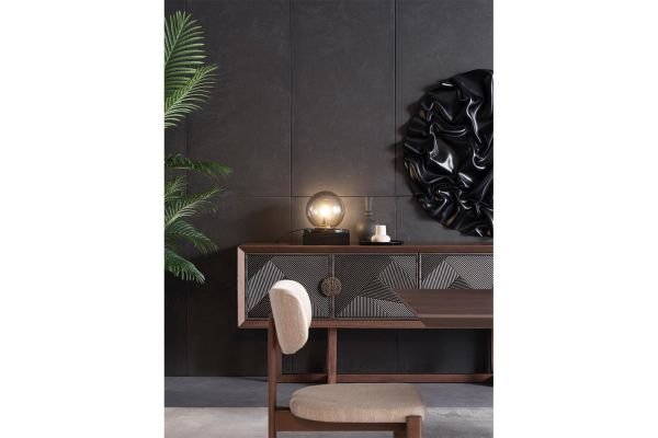 Cross Wallnut Yemek Odası Kitaplık