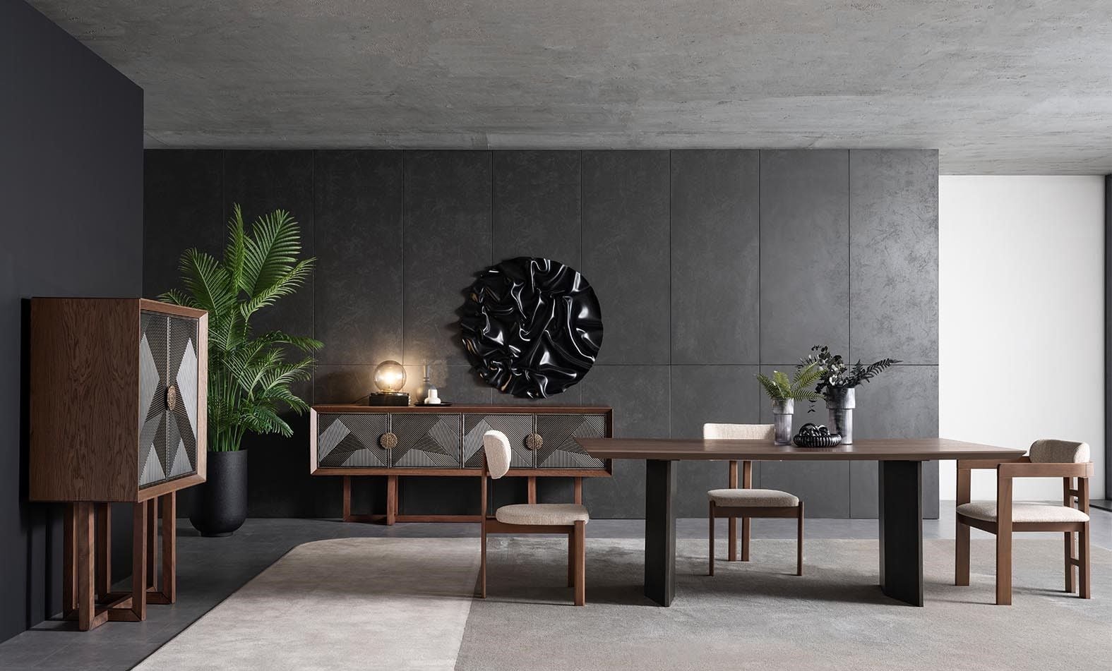 Cross Wallnut Yemek Odası