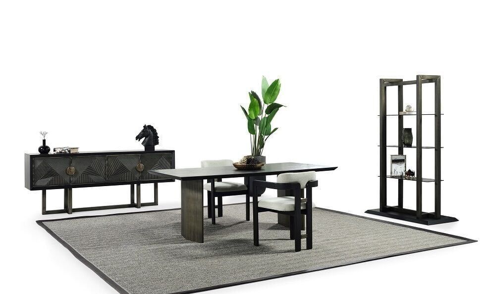 Cross Wallnut Yemek Odası Sandalye