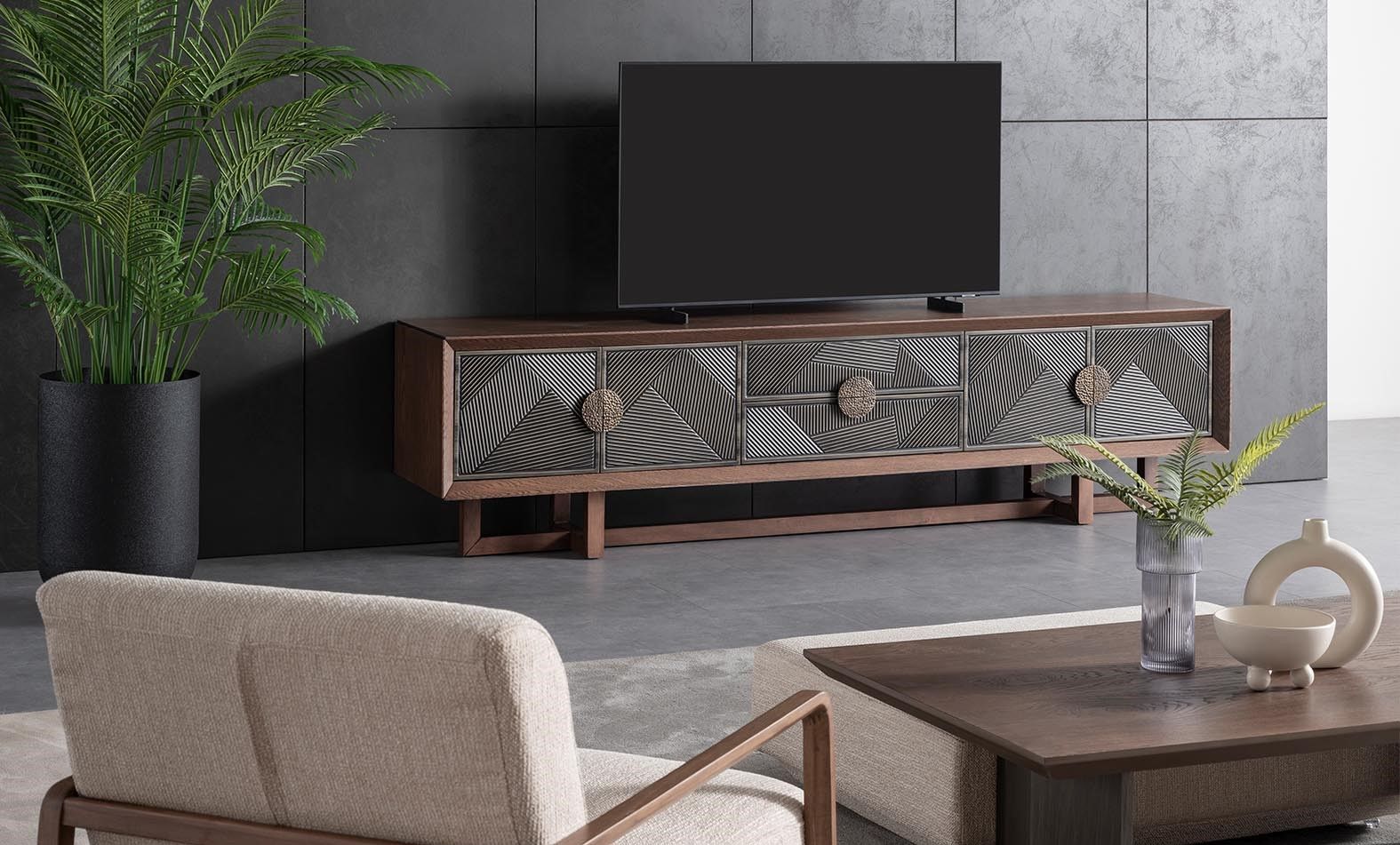 Cross Wallnut Tv Ünitesi