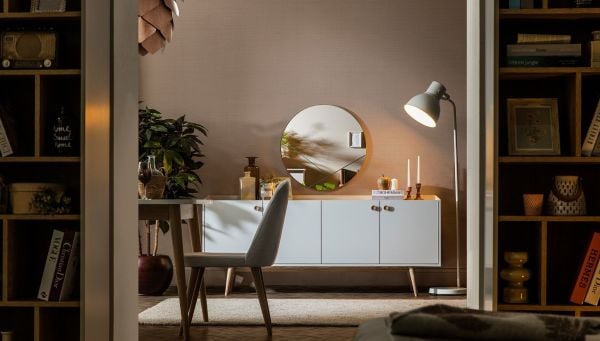 Bohem Yemek Odası Konsol ve Ayna + Masa + 6 Sandalye