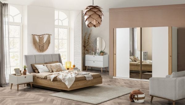 Bohem Yatak Odası Bazalı Karyola ve Başucu