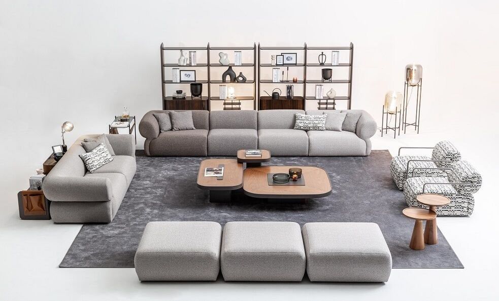 Puffy Koltuk Takımı İki Üçlü Koltuk + Bir Tekli Koltuk