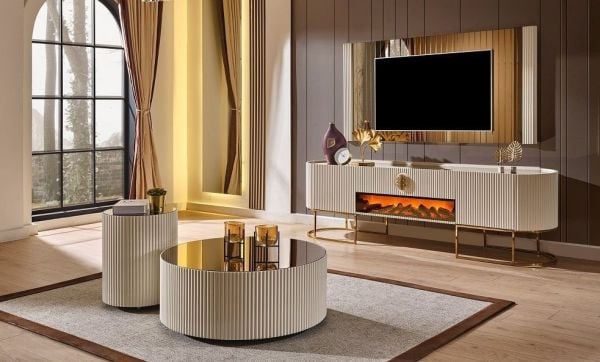 Gucci Şömineli Tv Ünitesi Tv Ünitesi