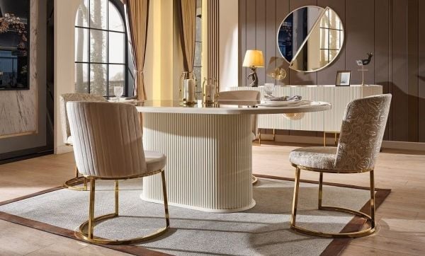 Gucci  Yemek Odası Konsol ve Ayna + Masa + 6 Sandalye