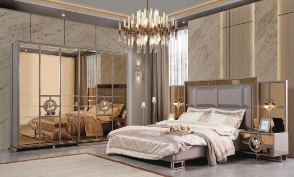 Prestij Yatak Odası Gardolap + Karyola + Şifonyer ve Ayna + 2 Komodin