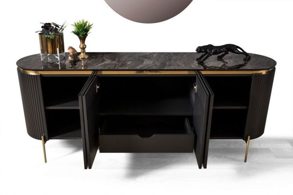 Tesla Yemek Odası Konsol Ayna + Masa + 4 Sandalye + 1 Bench