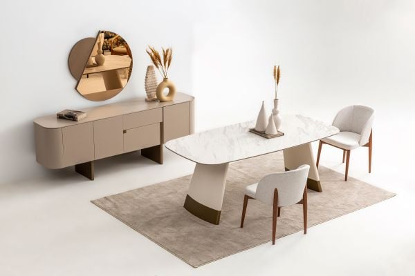 Delta Yemek Odası - Bej - Gold