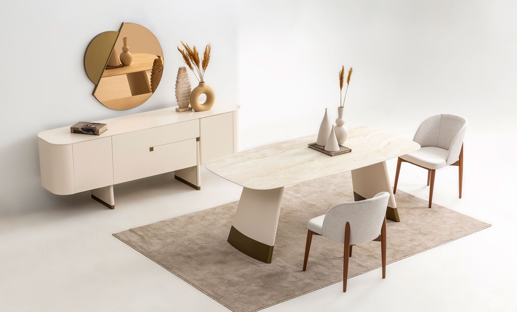 Delta Yemek Odası - Ekru - Gold