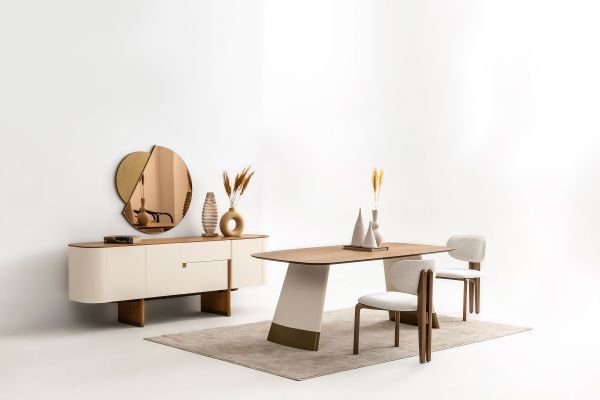 Delta Yemek Odası - Ekru - Ceviz